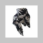 Ganja - " tráva "  veľká čierna šatka materiál 100% bavlna rozmery 100x100cm
